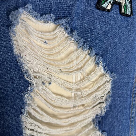Distressed Denim Jacket Western Boho Grunge ‘Dream’ Patch Large - Picture 3 of 6